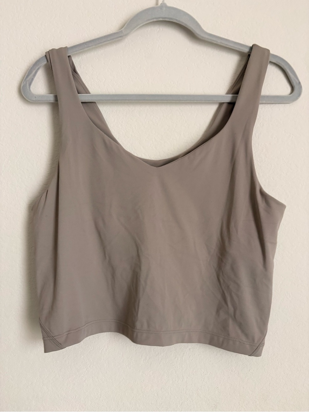 Quince V-neck Crop Tank - Taupe size XL